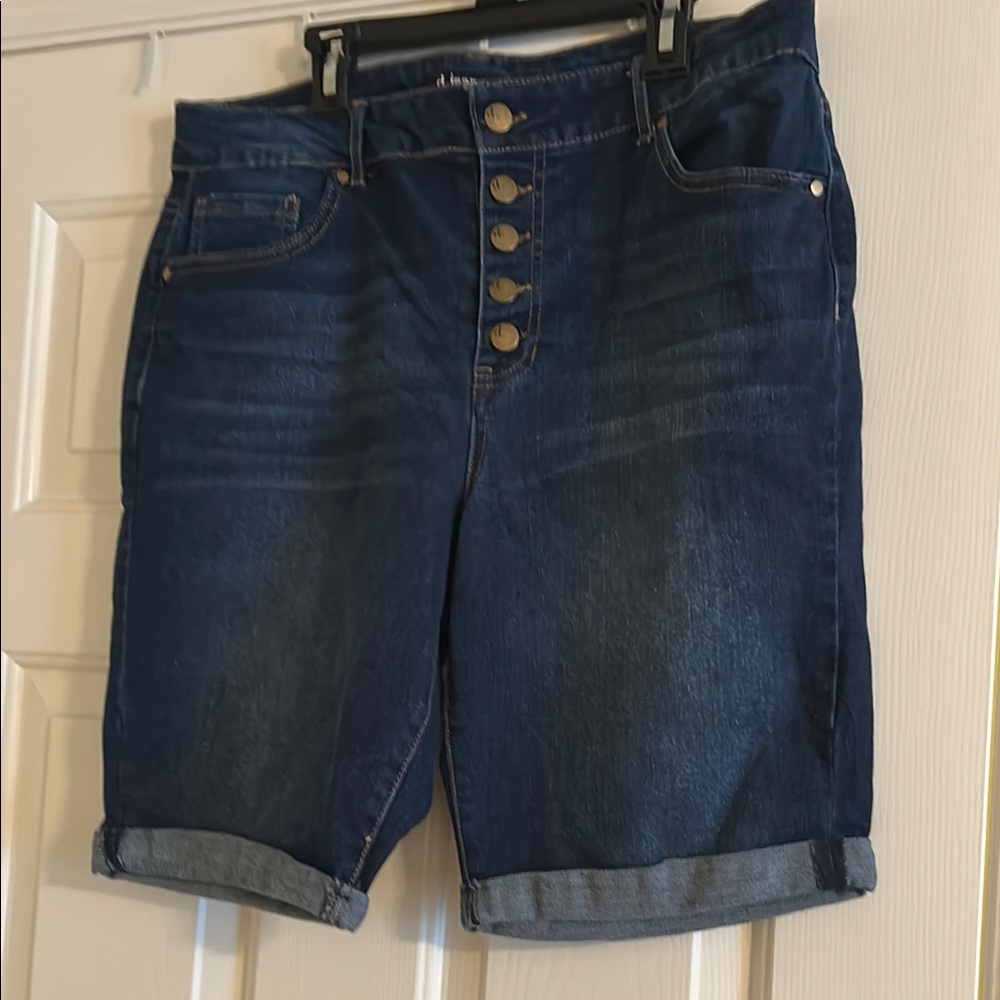 High-Waisted Denim Shorts with Button Fly